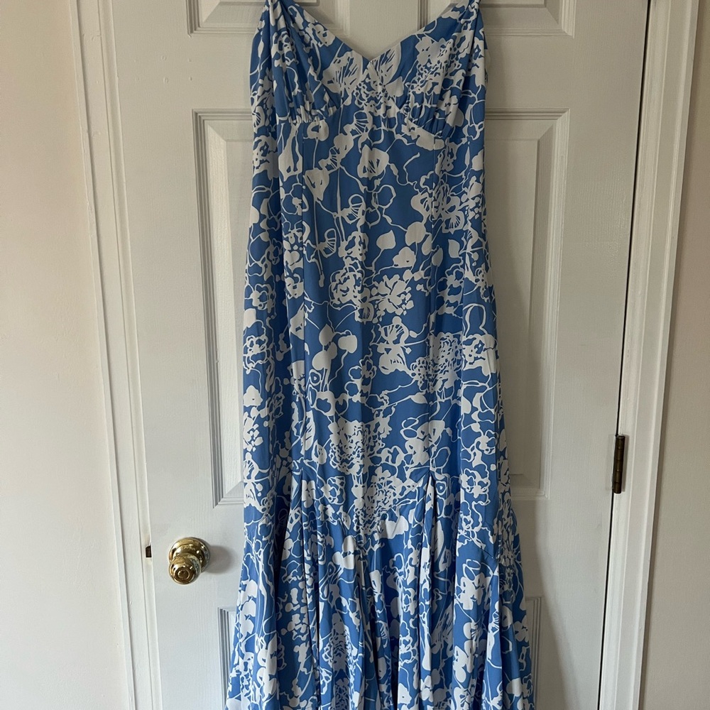 Abercrombie Blue and White Midi Dress
